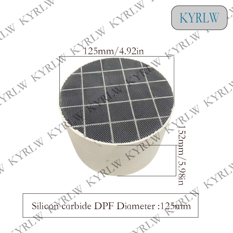 Durchmesser 125*152mm Dieselmotor Sic DPF Siliziumkarbid Dieselpartikelfilter Siliziumkarbid-Katalysator FÜR Dieselmotorabgase