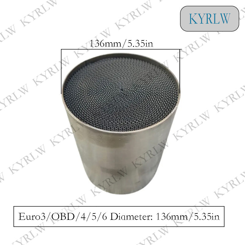 Three Way Catalyst Euro 3/OBD/4/5/6 200-600cpsi 136*55/100mm Honeycomb Metal Catalytic Converter