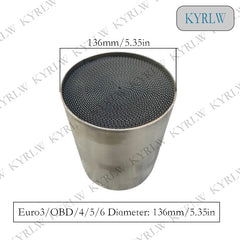 Three Way Catalyst Euro 3/OBD/4/5/6 200-600cpsi 136*55/100mm Honeycomb Metal Catalytic Converter