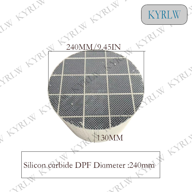 Durchmesser 240*130mm Dieselmotor Sic DPF Siliziumkarbid Dieselpartikelfilter Siliziumkarbid-Katalysator FÜR Dieselmotorabgase