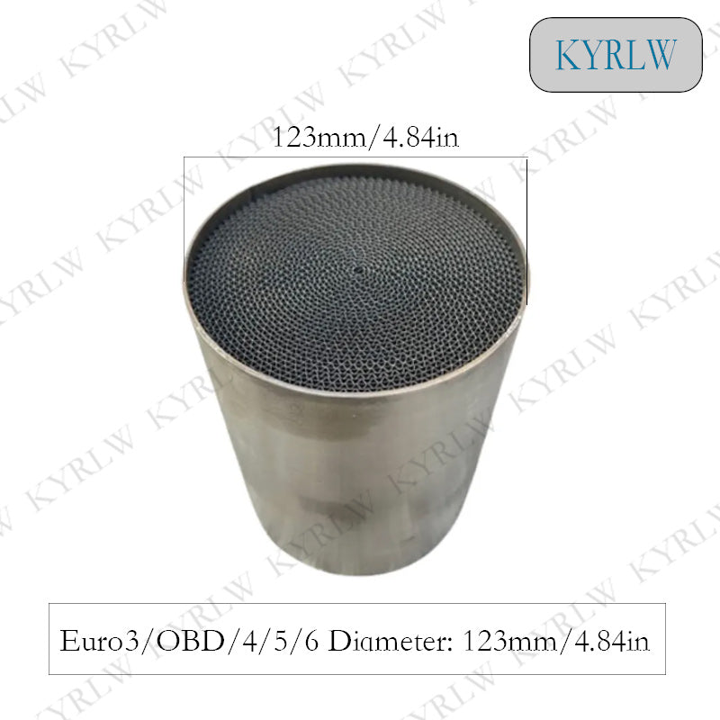 Three Way Catalyst Euro 3/OBD/4/5/6 200-600cpsi 123*75/100mm Honeycomb Metal Catalytic Converter